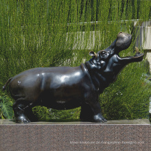 Bronze Gießerei Metall Handwerk Bronze Nilpferd Gähnen Tatue Skulptur